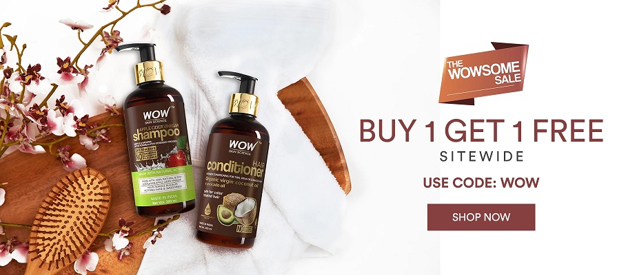 India Desire : Wowsome Bogo Sale: Buy 1 Get 1 Free On Wow Beauty & Personal Care Products + 5% Cashback On All Orders